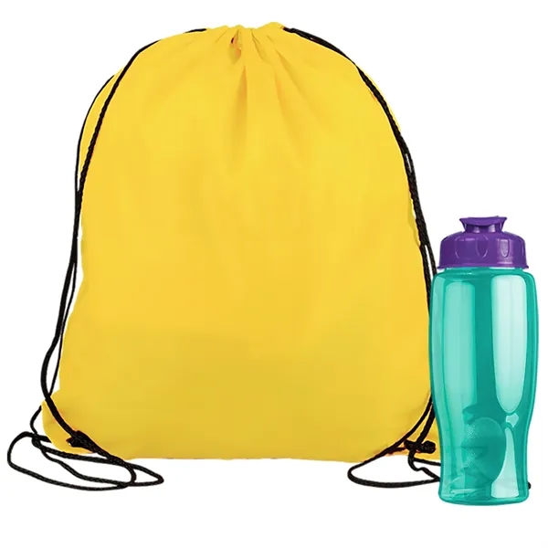 Drawstring backpack in a bottle combo kit.... from ASI 40480 Koozie Group