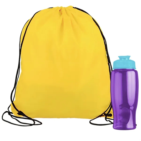 Drawstring backpack in a bottle combo kit.... from ASI 40480 Koozie Group