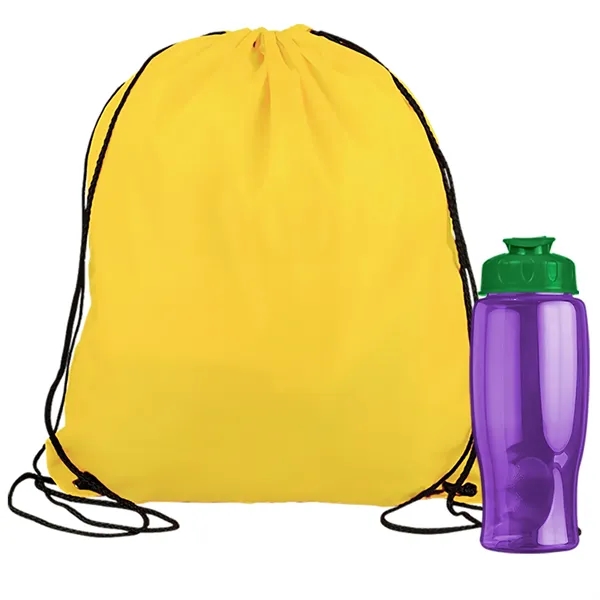 Drawstring backpack in a bottle combo kit.... from ASI 40480 Koozie Group