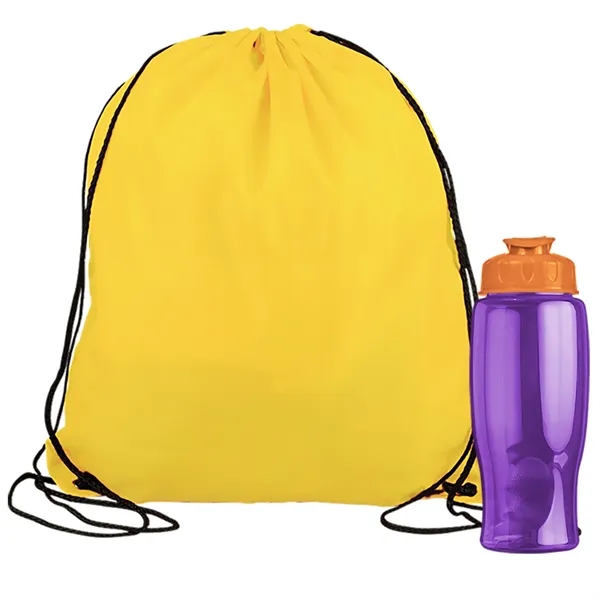Drawstring backpack in a bottle combo kit.... from ASI 40480 Koozie Group