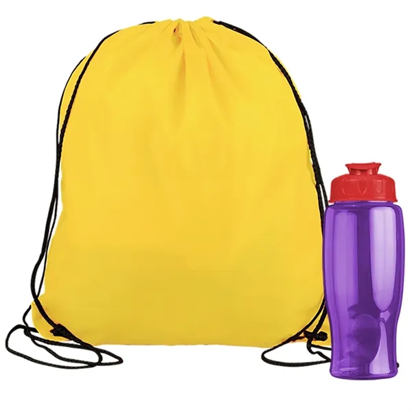 Drawstring backpack in a bottle combo kit.... from ASI 40480 Koozie Group