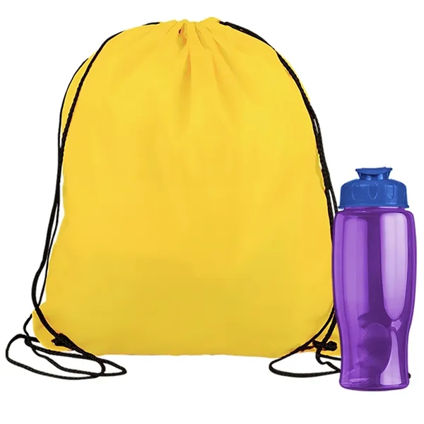 Drawstring backpack in a bottle combo kit.... from ASI 40480 Koozie Group