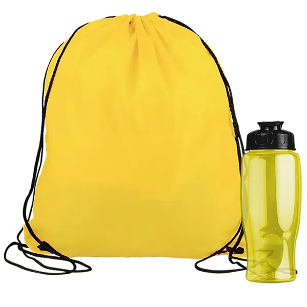 Drawstring backpack in a bottle combo kit.... from ASI 40480 Koozie Group