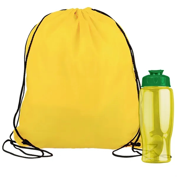 Drawstring backpack in a bottle combo kit.... from ASI 40480 Koozie Group