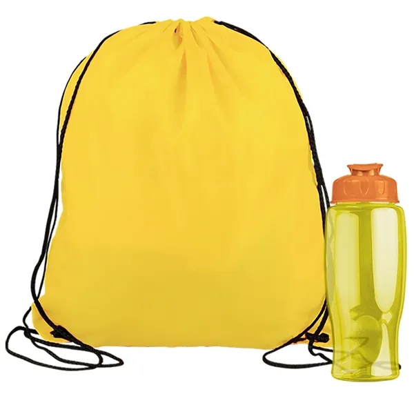 Drawstring backpack in a bottle combo kit.... from ASI 40480 Koozie Group