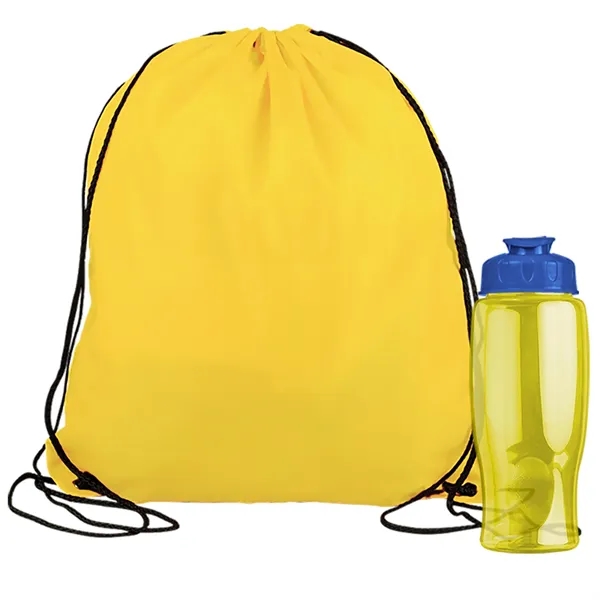Drawstring backpack in a bottle combo kit.... from ASI 40480 Koozie Group