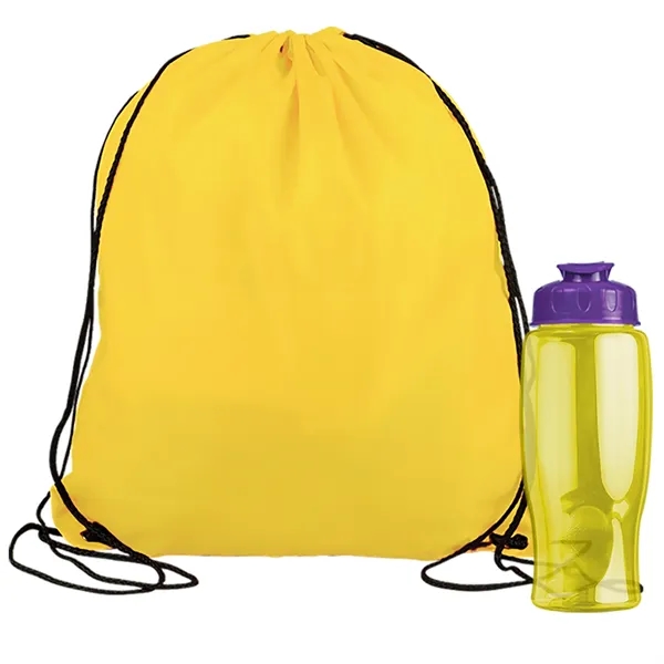 Drawstring backpack in a bottle combo kit.... from ASI 40480 Koozie Group