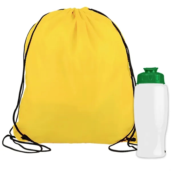 Drawstring backpack in a bottle combo kit.... from ASI 40480 Koozie Group