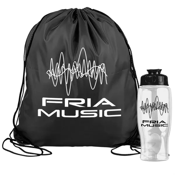 Drawstring backpack in a bottle combo kit.... from ASI 40480 Koozie Group