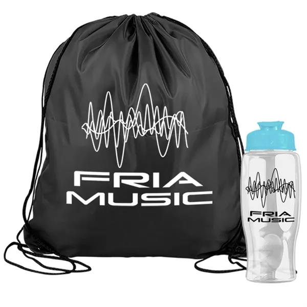 Drawstring backpack in a bottle combo kit.... from ASI 40480 Koozie Group