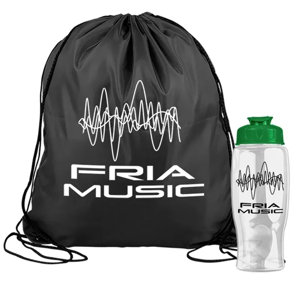 Drawstring backpack in a bottle combo kit.... from ASI 40480 Koozie Group