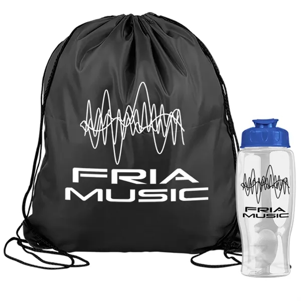 Drawstring backpack in a bottle combo kit.... from ASI 40480 Koozie Group