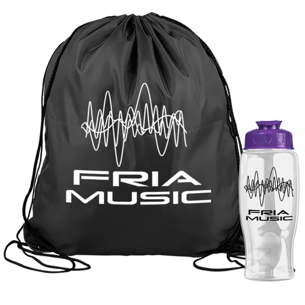 Drawstring backpack in a bottle combo kit.... from ASI 40480 Koozie Group
