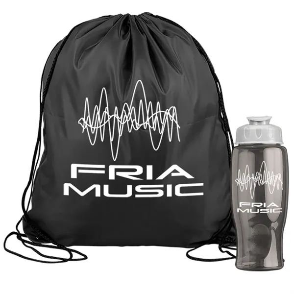 Drawstring backpack in a bottle combo kit.... from ASI 40480 Koozie Group