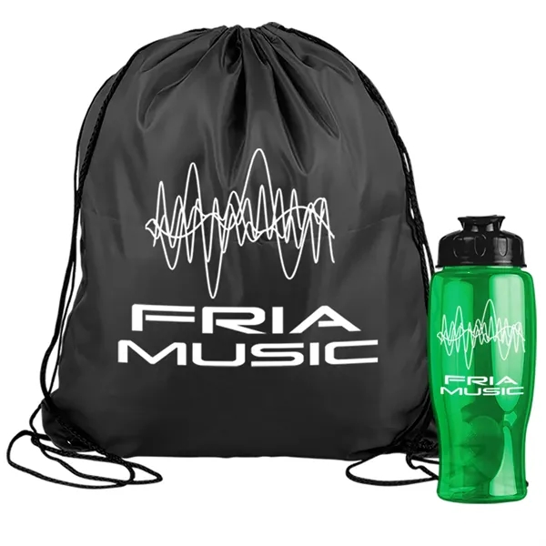 Drawstring backpack in a bottle combo kit.... from ASI 40480 Koozie Group