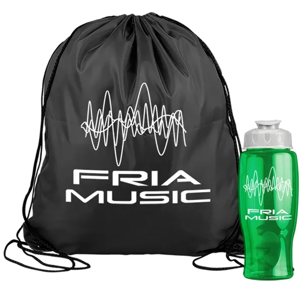 Drawstring backpack in a bottle combo kit.... from ASI 40480 Koozie Group