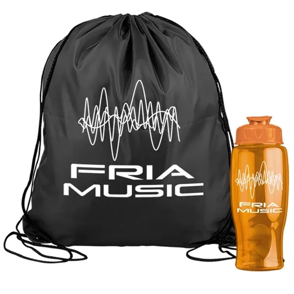 Drawstring backpack in a bottle combo kit.... from ASI 40480 Koozie Group