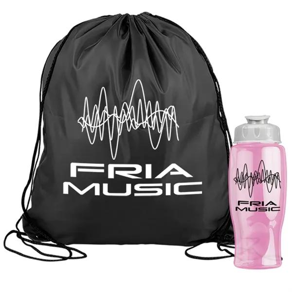Drawstring backpack in a bottle combo kit.... from ASI 40480 Koozie Group