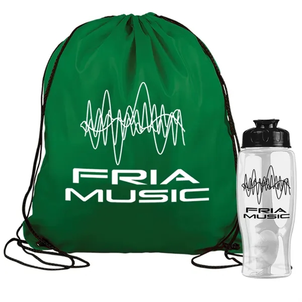 Drawstring backpack in a bottle combo kit.... from ASI 40480 Koozie Group