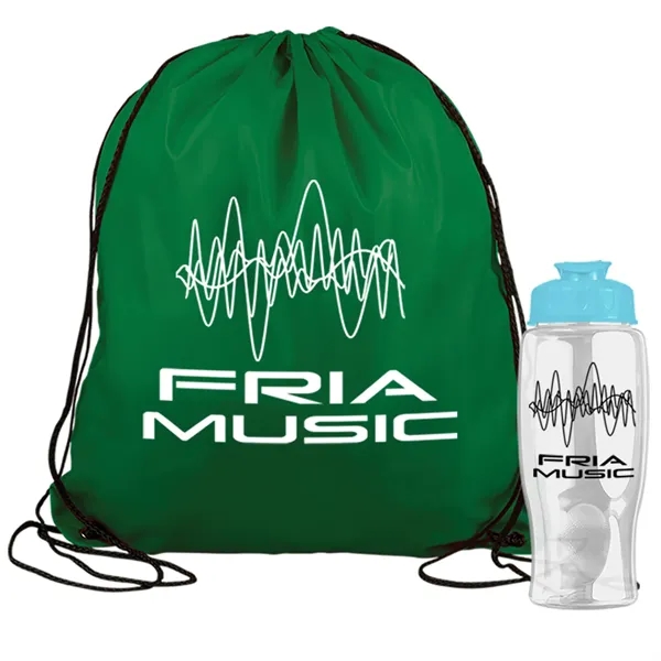 Drawstring backpack in a bottle combo kit.... from ASI 40480 Koozie Group