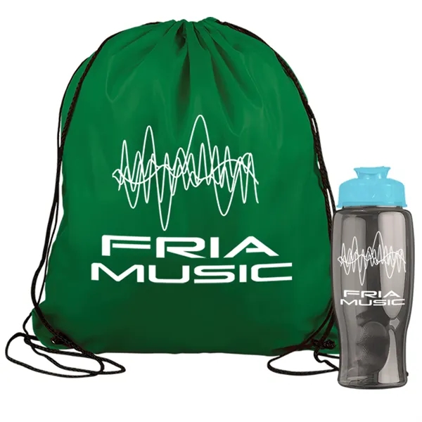 Drawstring backpack in a bottle combo kit.... from ASI 40480 Koozie Group