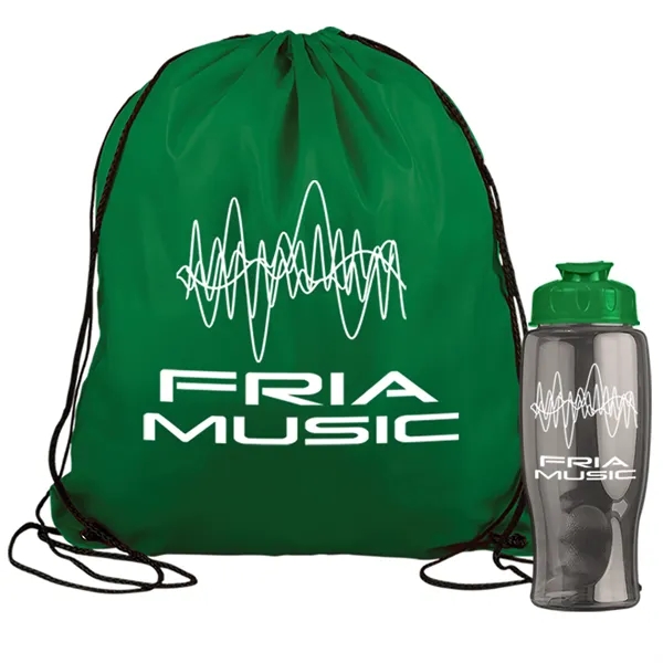 Drawstring backpack in a bottle combo kit.... from ASI 40480 Koozie Group