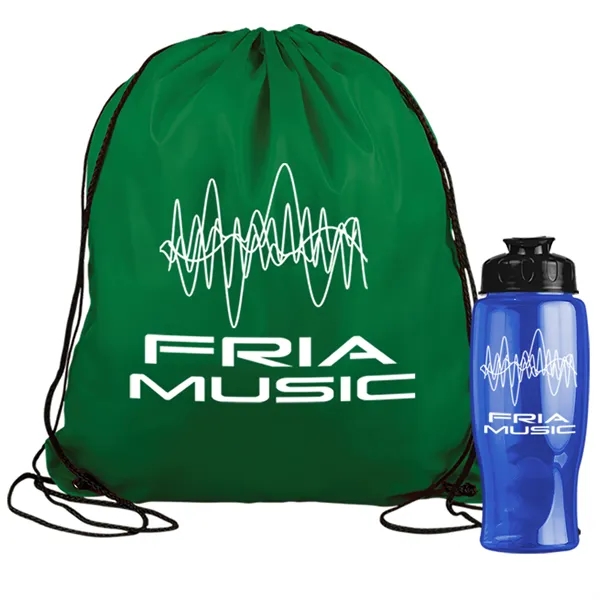 Drawstring backpack in a bottle combo kit.... from ASI 40480 Koozie Group