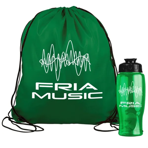 Drawstring backpack in a bottle combo kit.... from ASI 40480 Koozie Group