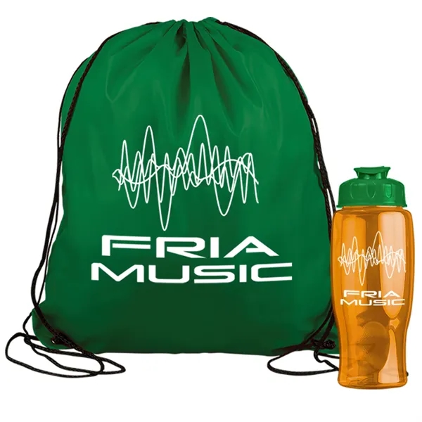 Drawstring backpack in a bottle combo kit.... from ASI 40480 Koozie Group
