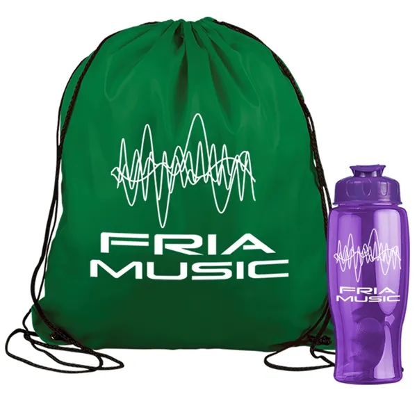 Drawstring backpack in a bottle combo kit.... from ASI 40480 Koozie Group