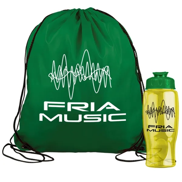 Drawstring backpack in a bottle combo kit.... from ASI 40480 Koozie Group
