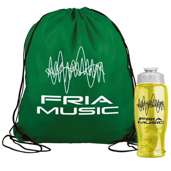 Drawstring backpack in a bottle combo kit.... from ASI 40480 Koozie Group