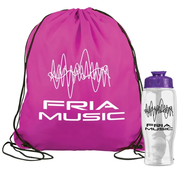 Drawstring backpack in a bottle combo kit.... from ASI 40480 Koozie Group