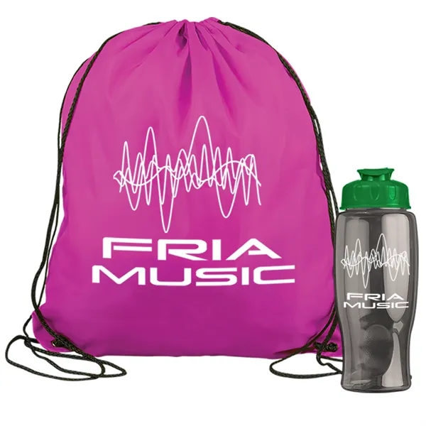 Drawstring backpack in a bottle combo kit.... from ASI 40480 Koozie Group