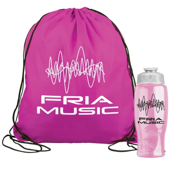 Drawstring backpack in a bottle combo kit.... from ASI 40480 Koozie Group