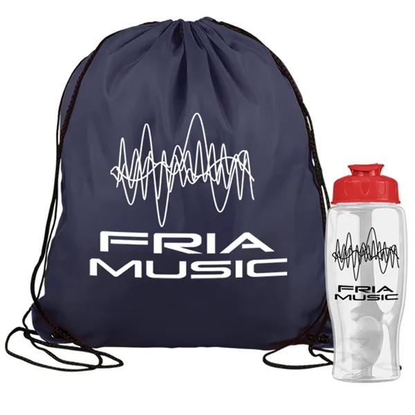 Drawstring backpack in a bottle combo kit.... from ASI 40480 Koozie Group