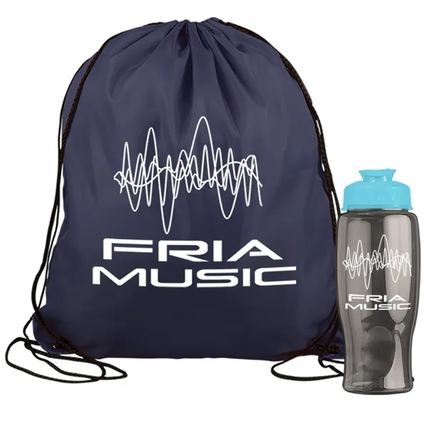 Drawstring backpack in a bottle combo kit.... from ASI 40480 Koozie Group