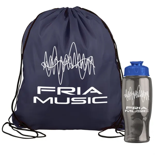 Drawstring backpack in a bottle combo kit.... from ASI 40480 Koozie Group