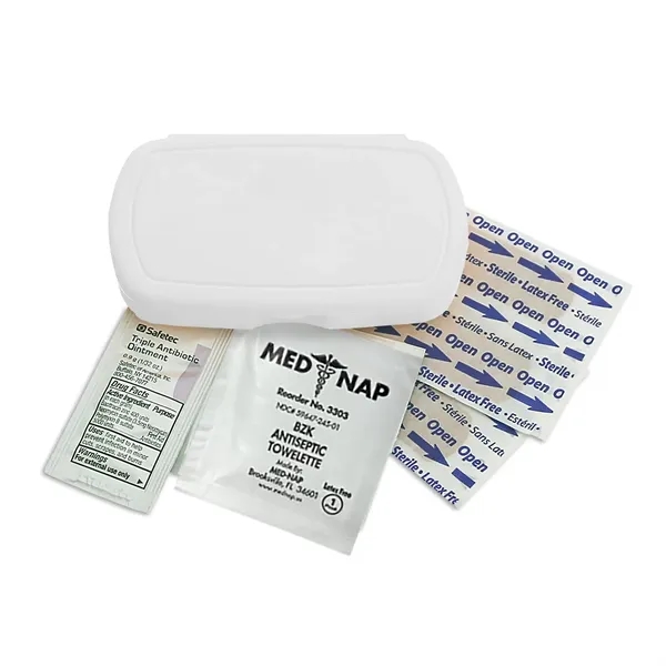 First aid kit. Oval shape, pocket size, elegant details.... from ASI 40480 Koozie Group