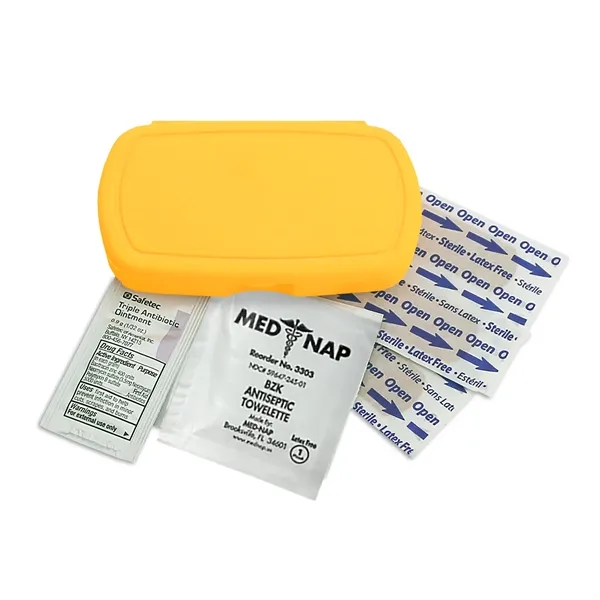 First aid kit. Oval shape, pocket size, elegant details.... from ASI 40480 Koozie Group