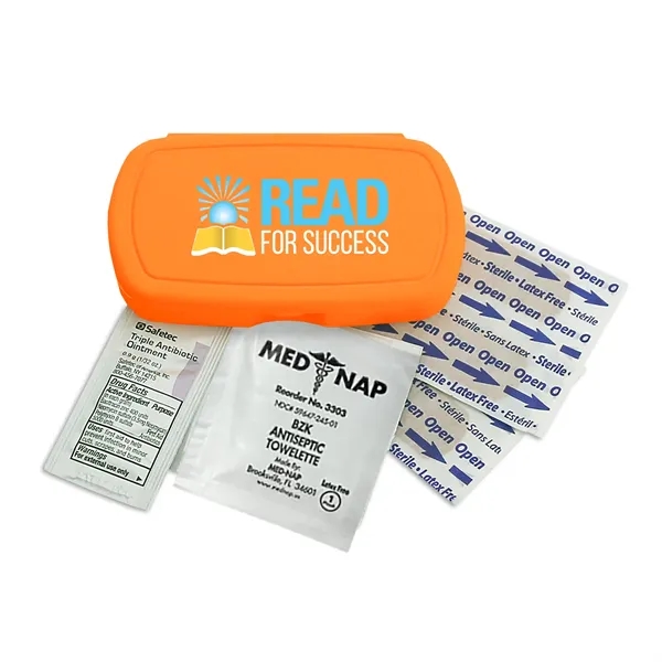 First aid kit. Oval shape, pocket size, elegant details.... from ASI 40480 Koozie Group