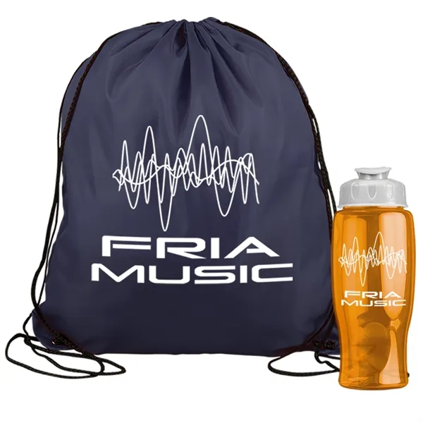 Drawstring backpack in a bottle combo kit.... from ASI 40480 Koozie Group
