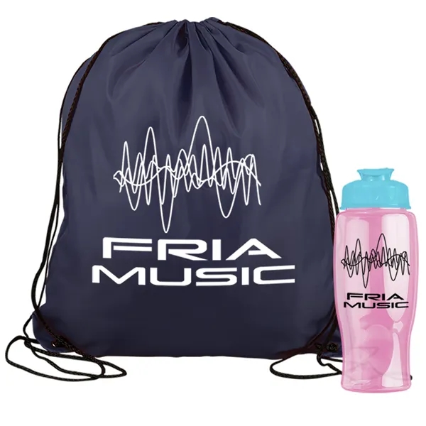 Drawstring backpack in a bottle combo kit.... from ASI 40480 Koozie Group