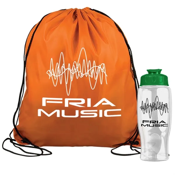 Drawstring backpack in a bottle combo kit.... from ASI 40480 Koozie Group