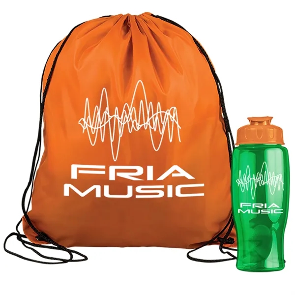 Drawstring backpack in a bottle combo kit.... from ASI 40480 Koozie Group