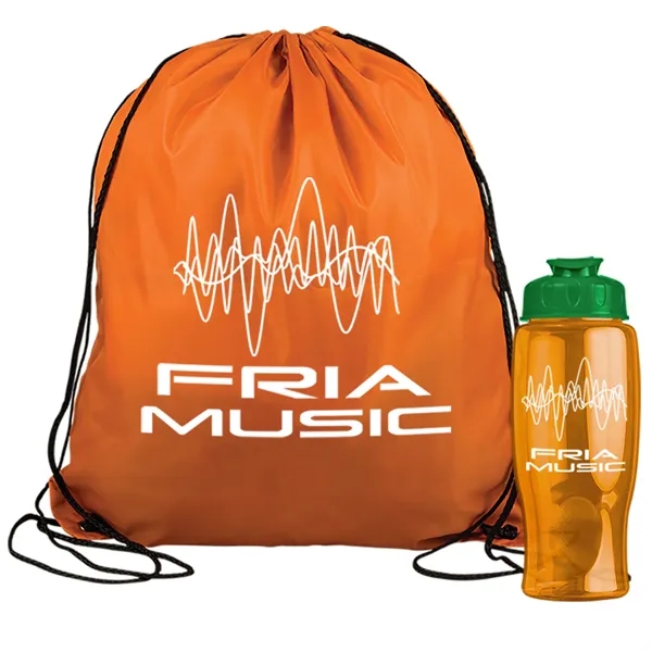 Drawstring backpack in a bottle combo kit.... from ASI 40480 Koozie Group