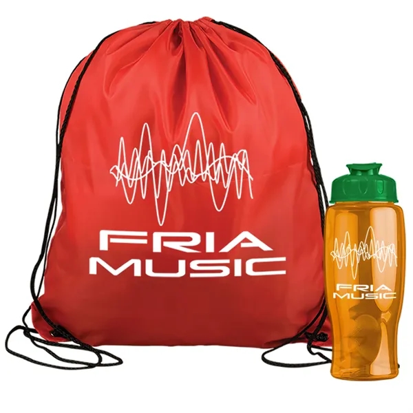 Drawstring backpack in a bottle combo kit.... from ASI 40480 Koozie Group
