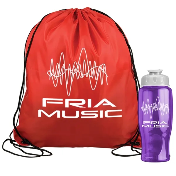 Drawstring backpack in a bottle combo kit.... from ASI 40480 Koozie Group