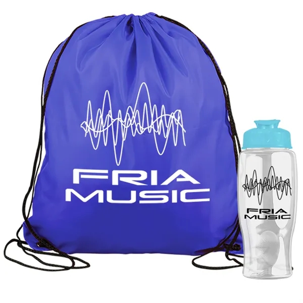 Drawstring backpack in a bottle combo kit.... from ASI 40480 Koozie Group
