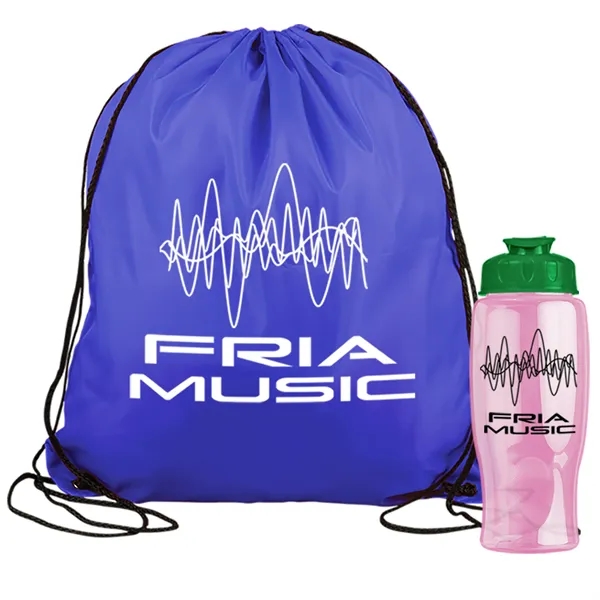 Drawstring backpack in a bottle combo kit.... from ASI 40480 Koozie Group